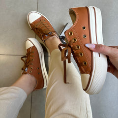 Tênis All Star Caramelo Off White Plataforma